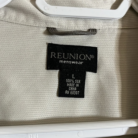 100%silk shirt button down short sleeve B2 - Picture 4 of 5